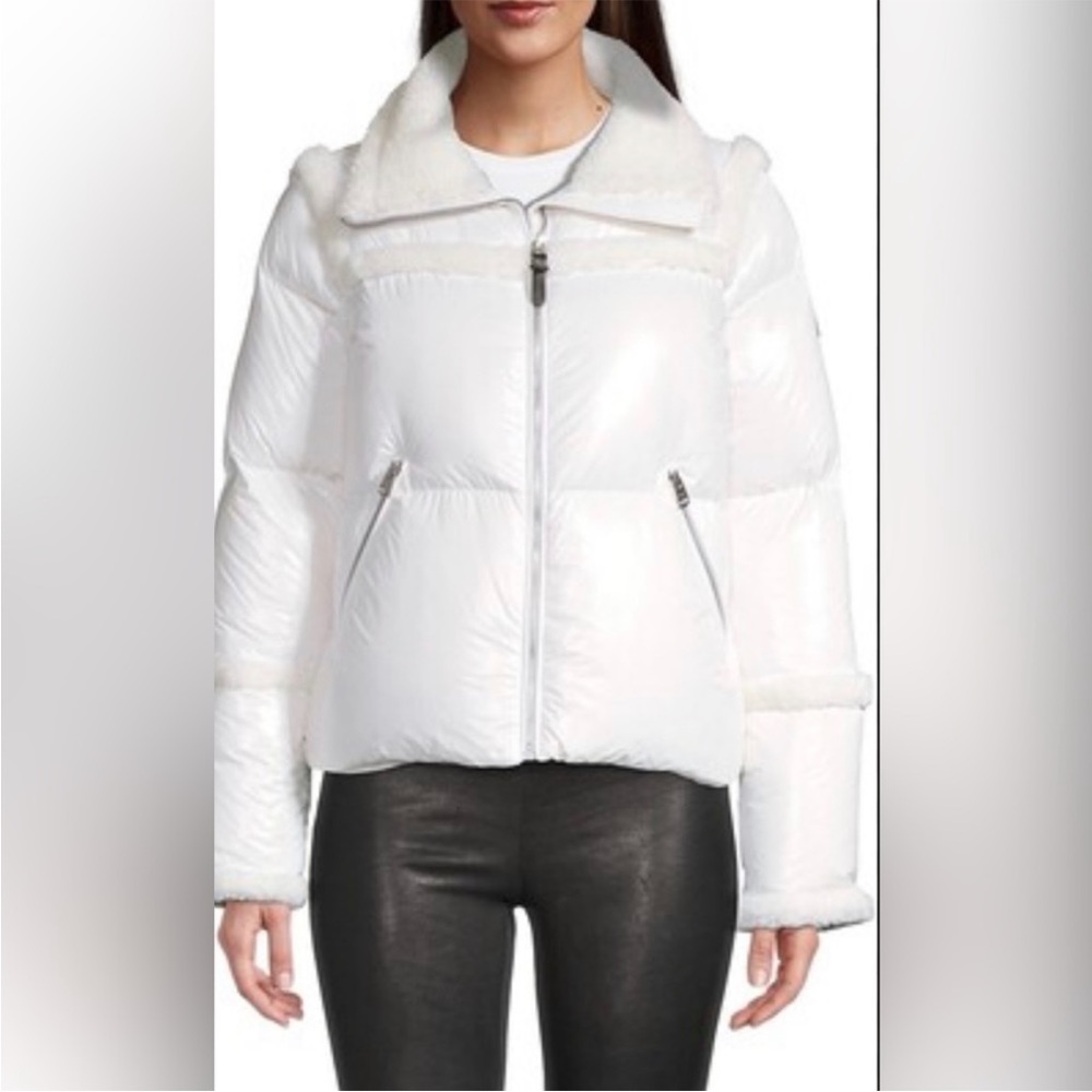 Mackage Miya shearling white puffer NWT S